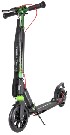 Самокат Tech Team City Scooter Disc Brake (2022) черный-зеленый Самокат Tech Team City Scooter Disc Brake (2022) черный-зеленый