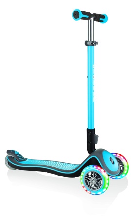 Самокат Globber Elite Deluxe Lights голубой