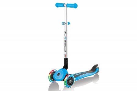 Самокат Globber Primo Foldable Lights голубой Самокат Globber Primo Foldable Lights голубой