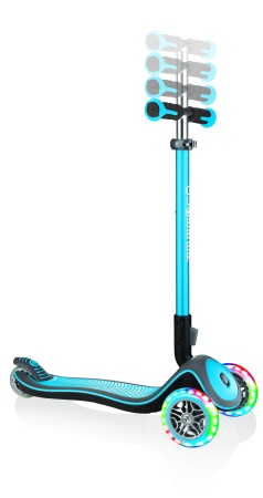 Самокат Globber Elite Deluxe Lights голубой